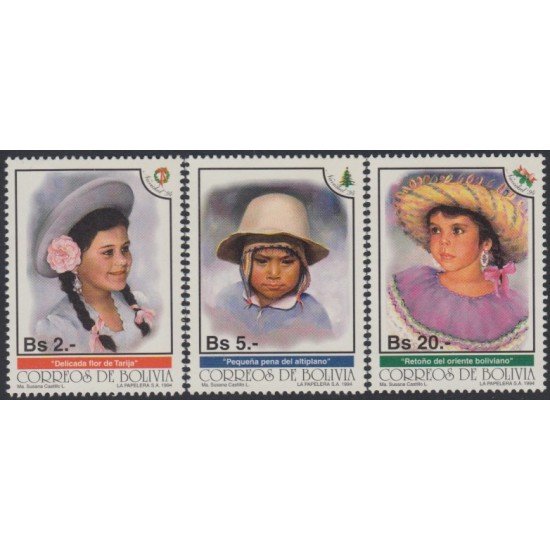 Bolivia 879/81 1994 Navidad Christmas MNH Bolivia 879/81 1994 Navidad Christmas MNH
