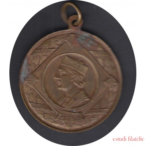 Medalla Colon Columbus  Labor Prima Virtus  