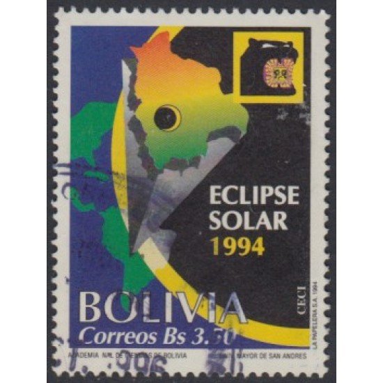 Bolivia 884 1994 Eclipse Solar Usado Bolivia 884 1994 Eclipse Solar Usado