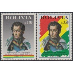 Bolivia 885/86 1995 Bicentenario del nacimiento de Antonio José de Sucre MNH