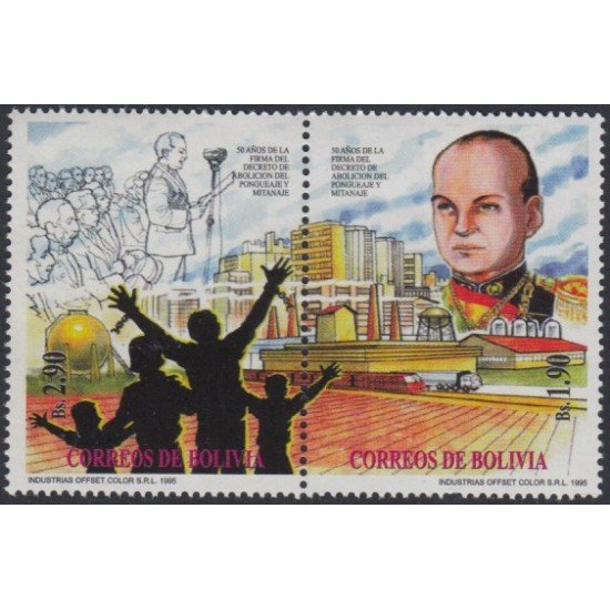 Bolivia 907AB 1996 50 Años del decreto  abolición del Ponguetaje y Mitanaje MNH