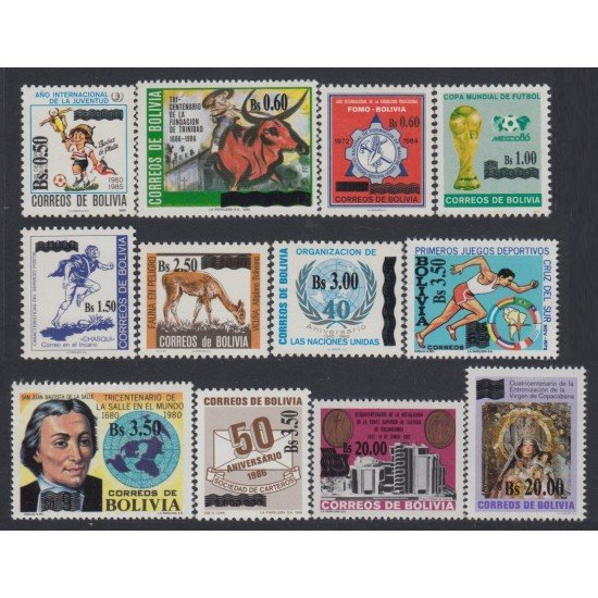 Bolivia 908/19 1996 Sobrecargados MNH Bolivia 908/19 1996 Sobrecargados MNH
