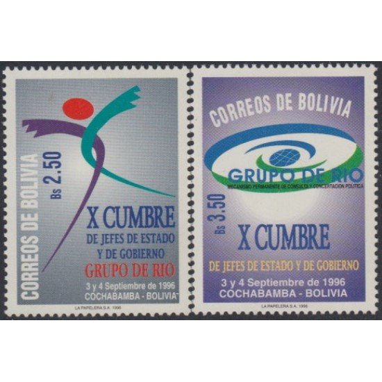 Bolivia 921/22 1996 X Cumbres de Jefes de Estado y de Gobierno MNH