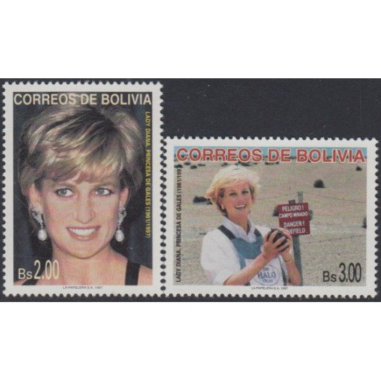 Bolivia 968/69 1997 Lady Diana Princesa de Gales MNH
