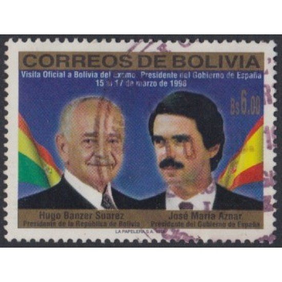 Bolivia 973 1998 Visita del Presidente José María Aznar a Bolivia Usado Bolivia 973 1998 Visita del Presidente José María Aznar a Bolivia Usado