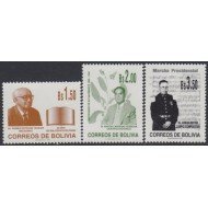 Bolivia 976/78 1998 Serie Antigua Personalidades MNH