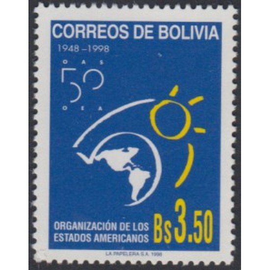 Bolivia 996 1998 50 Años de la Organización de Estados Americanos OEA MNH Bolivia 996 1998 50 Años de la Organización de Estados Americanos OEA MNH