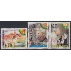 Bolivia 998/1000 1998 Navidad Christmas SS Juan Pablo II Usado Bolivia 998/1000 1998 Navidad Christmas SS Juan Pablo II Usado
