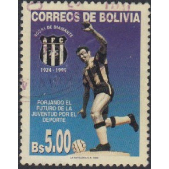 Bolivia 1002 1999 75 Aniversario del Club de Fútbol AFC Usado Bolivia 1002 1999 75 Aniversario del Club de Fútbol AFC Usado