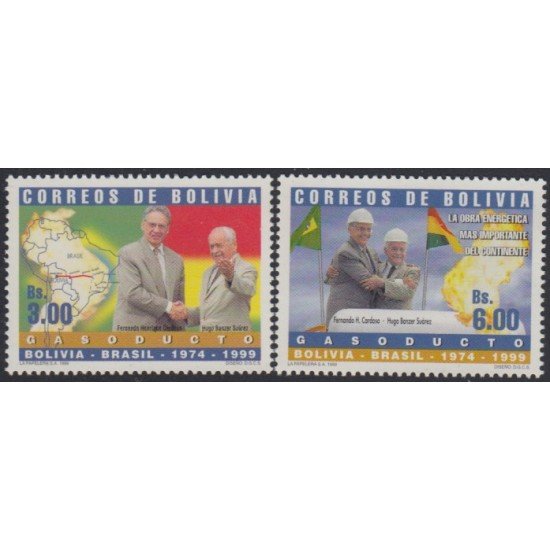 Bolivia 1009/10 1999 25 Aniversario del Gaseoducto Brasil- Bolivia MNH Bolivia 1009/10 1999 25 Aniversario del Gaseoducto Brasil- Bolivia MNH