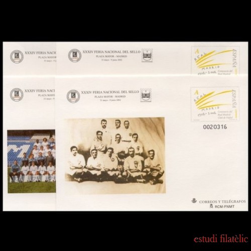 Sobres Enteros Postales 78 a/d Centenario Real Madrid 2002 Fútbol Football