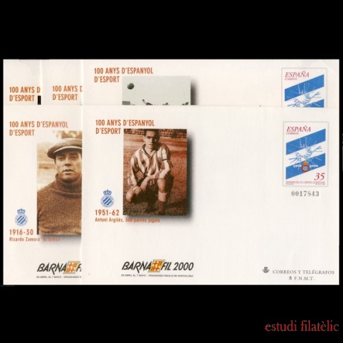 Sobres Enteros Postales 59 a/e Barnafil 2000 Fútbol Football Espanyol Español