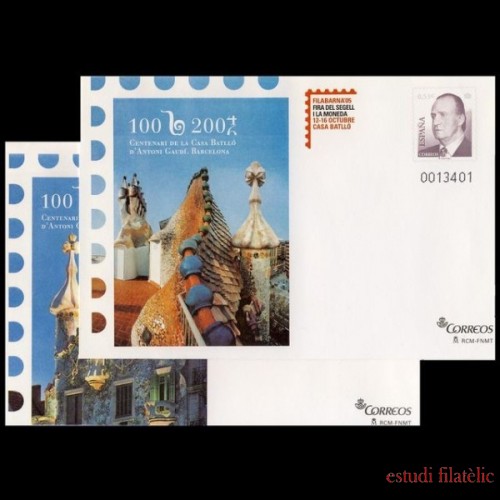 Sobres Enteros Postales 101/102 Filabarna Gaudí 2005  
