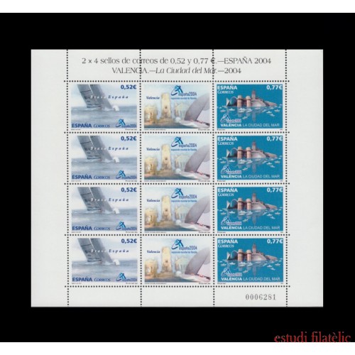 España Spain Minipliego 84 2004 Exposición Mundial Filatelia España Valencia  