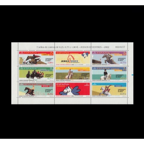 España Spain Minipliego 78 2002 bJuegos Ecuestres Mundiales Caballos Horse