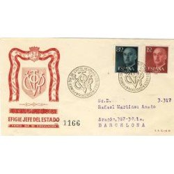 España Spain 1143/63 (1143+1152) 1955/56 General Franco SPD Sobres de Primer Día
