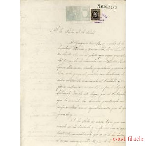 España Spain Variedad 40 ct Papel Sellado Documento 1899 Fiscal