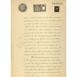España Sapin Variedad 30 ct Imp. Guerra Papel Sellado 1899 Fiscal