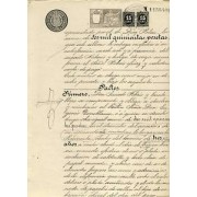 España Spain Variedad 238 1898 Pareja Papel Sellado Notarial Fiscal