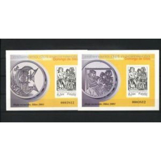 España Spain Hojitas Recuerdo 135/36 2001 FNMT Silos 2001  Sin dentar