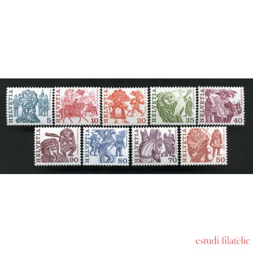 Suiza Switzerland 1033/41 1977 Serie Costumbres populares MNH