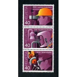 VAR1/S Suiza Switzerland 1064/66 1978 Seguridad en el trabajo Protección de los tarbajadores MNH VAR1/S Suiza Switzerland 1064/66 1978 Seguridad en el trabajo Protección de los tarbajadores MNH