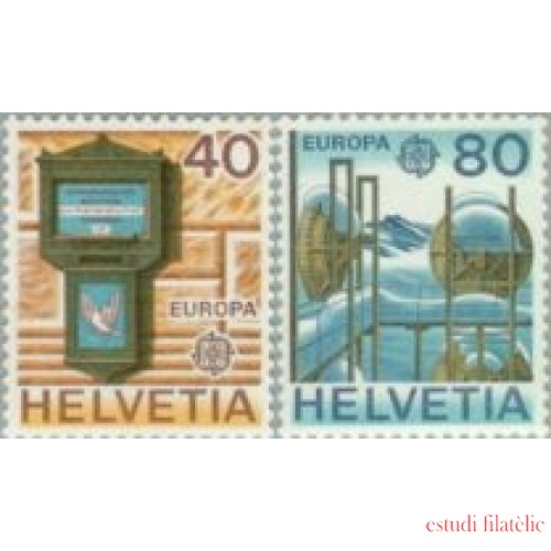 Suiza - 1084/85 - 1979 Europa Historia postal Buzón, estación de transmisión Lujo