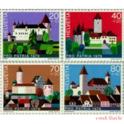 VAR1/S  Suiza Switzerland   Nº 1086/89  1979  Sellos por la patria Castillos suizos Lujo