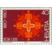 Suiza - 1115 - 1980 Cent. de la Unión Sindical suiza Símbolo Lujo