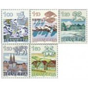 Suiza - 1156/60 - 1982 Serie Signos de zodiaco y paisajes Lujo