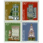 Suiza - 1201/04 - 1984 Por la patria Joyas de museos suizos Estufas de azulejos Lujo
