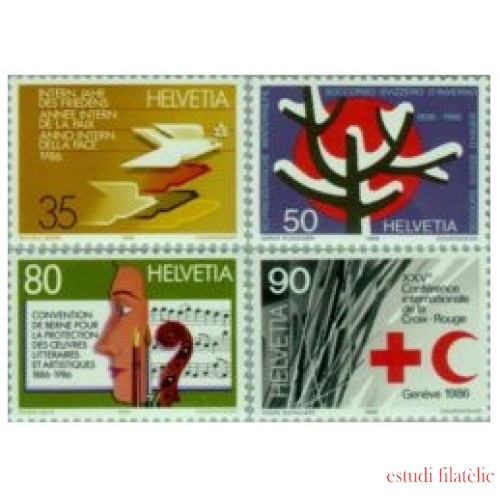 CIN/S Suiza Switzerland  Nº 1256/59  1986 Aniversarios y acontecimientos Lujo