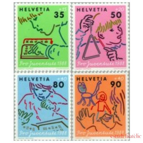 Suiza - 1309/12 - 1988 Por la juventud Desarrollo del niño Lujo