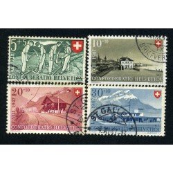 Suiza Switzerland 437/40 1947 Fiesta nacional A favor de la lucha contra el cáncer Usados Suiza Switzerland 437/40 1947 Fiesta nacional A favor de la lucha contra el cáncer Usados