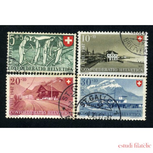 Suiza Switzerland 437/40 1947 Fiesta nacional A favor de la lucha contra el cáncer Usados