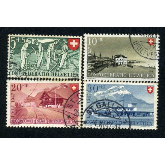 Suiza Switzerland 437/40 1947 Fiesta nacional A favor de la lucha contra el cáncer Usados Suiza Switzerland 437/40 1947 Fiesta nacional A favor de la lucha contra el cáncer Usados