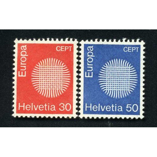 Suiza Switzerland 855/56 1970 Europa Òxido en reverso