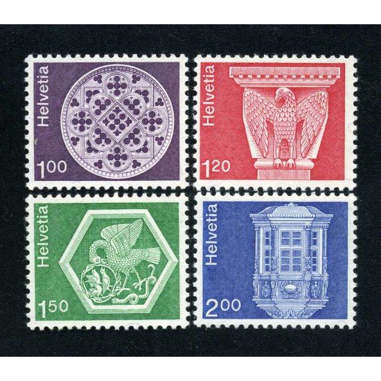 FAU4  Suiza Switzerland  968/71 1974  Serie arquitectura MNH