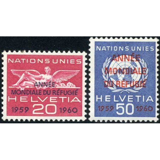 Suiza Switzerland Servicios 408/09 1960 Naciones Unidad Sellos de 1959 con sobrecarga MNH