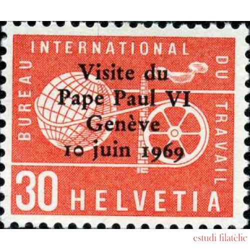 Suiza 436-S - 1969 Visita de Pablo VI a Ginebra Lujo