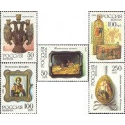 Rusia 6023/27 1993 Piezas del Museo de artes aplicadas y artesanía  MNH