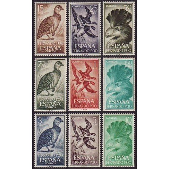 Fernando Poo 226/34 1964 Fauna (aves) MNH