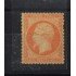 France Francia Nº 23b 1862 Sello nuevo con fijasellos, marca de autencidad Roig, 1 diente corto , color naranja vivo.