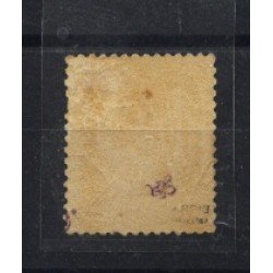 France Francia Nº 23b 1862 Sello nuevo con fijasellos, marca de autencidad Roig, 1 diente corto , color naranja vivo.