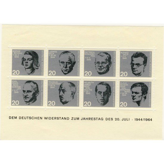 Alemania Federal Germany HB 1964 20º Aniv. del atentado del 20 de Julio Lujo