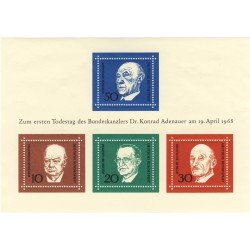 Alemania Federal Germany HB 3 1968 Aniv. muerte canciller Konrad Adenauer Lujo