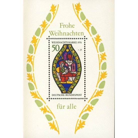 Alemania Federal Germany HB 12 1976 Navidad Sorteo beneficencia vidriera Lujo