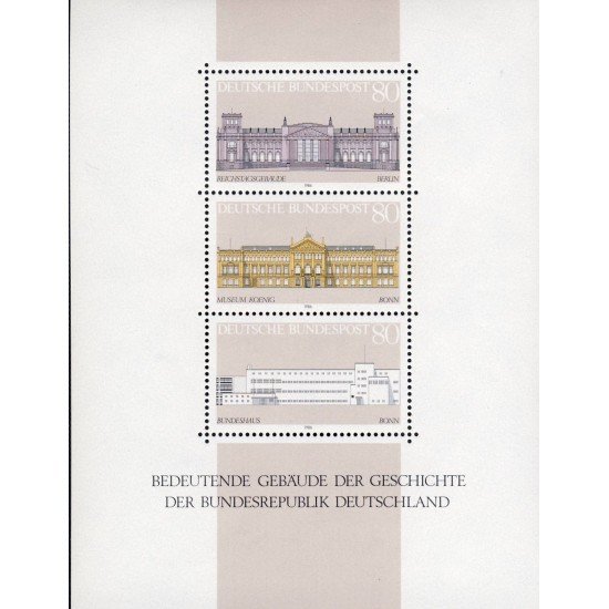 Alemania Federal Germany HB 19 1986 Principios de la democracia Edificos de RFA Lujo