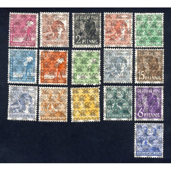Alemania Bizona 21/36 1948 Sobrecargados TIPO 1 MNH