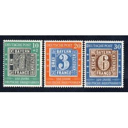 Alemania Bizona 76/78 1949 Cent. del sello alemán 1os sellos de Baviera Lujo